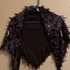 Nasty Gal Where's the Party Tinsel Cape